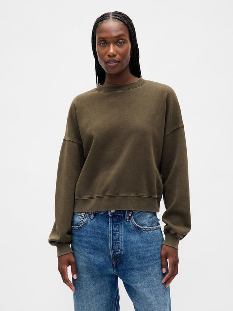 Gap Women'S Vintagesoft Wedge Crewneck Sweatshirt