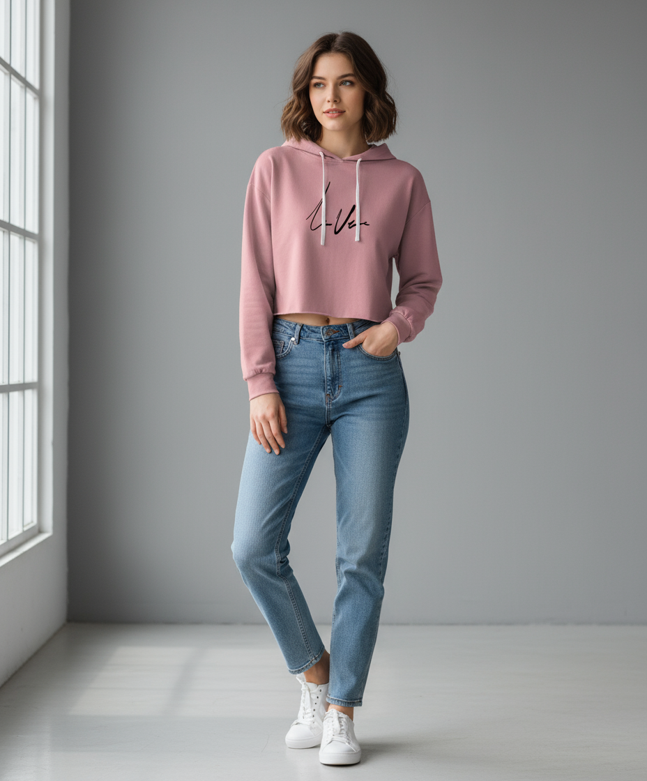 Aurvena "Scribble" Cropped Hoodie