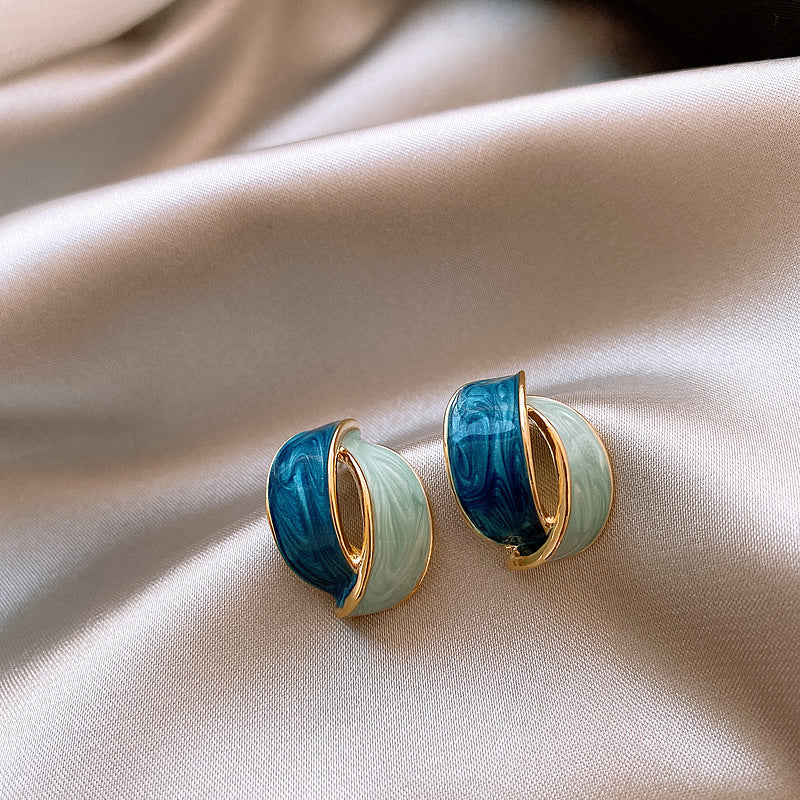Lazurite Cross-Curved EarStuds