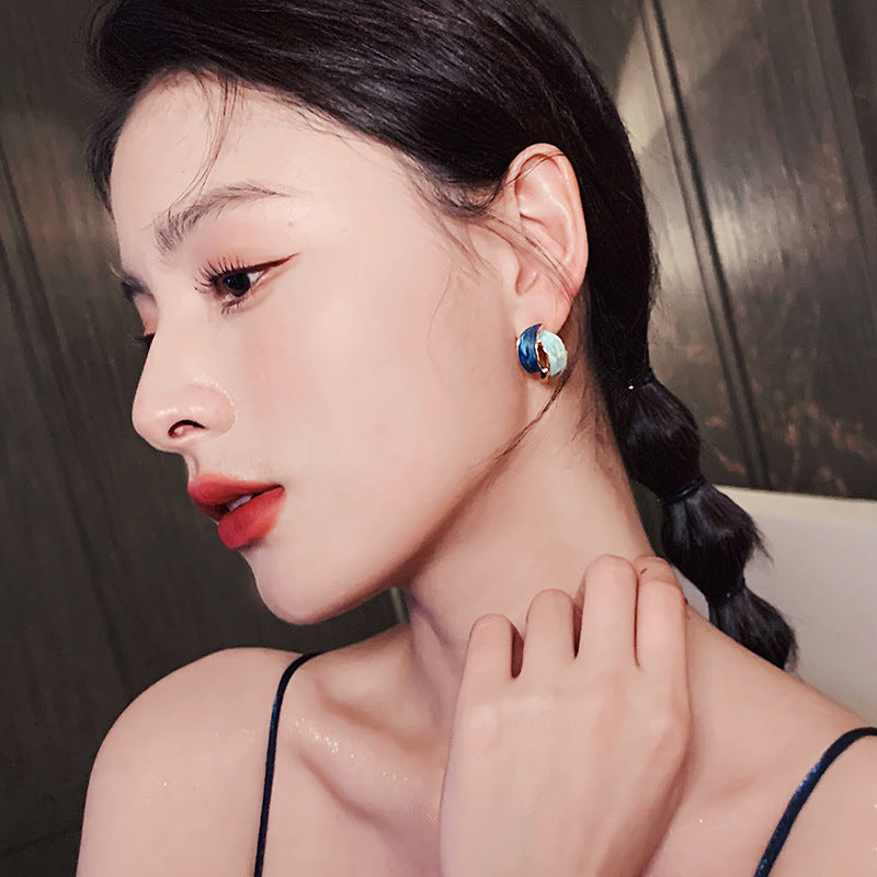 Lazurite Cross-Curved EarStuds