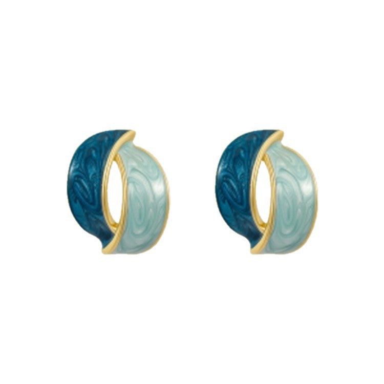 Lazurite Cross-Curved EarStuds